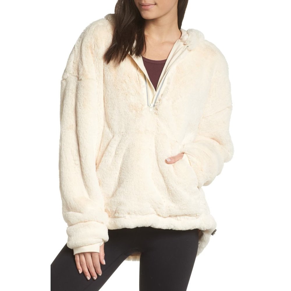 NEW Free People FP Movement, Women's Off the Record Soft Hoodie, Beige